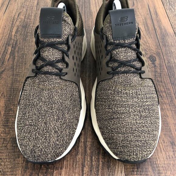 Skechers Relven Velton Sneaker Sporty Air Cooled Memory Foam Size 10 Green Brown - Picture 4 of 13